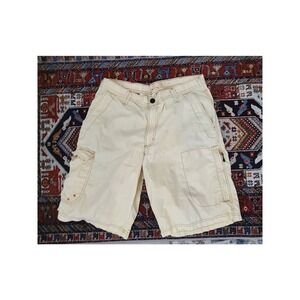 Vtg 90s lightweight khaki utility cargo mens shorts 34 2000s dad